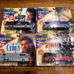 Vintage 1992 Road Champs Country Tour Bus Set Billy Ray Cyrus Diamond Rio Stuart
